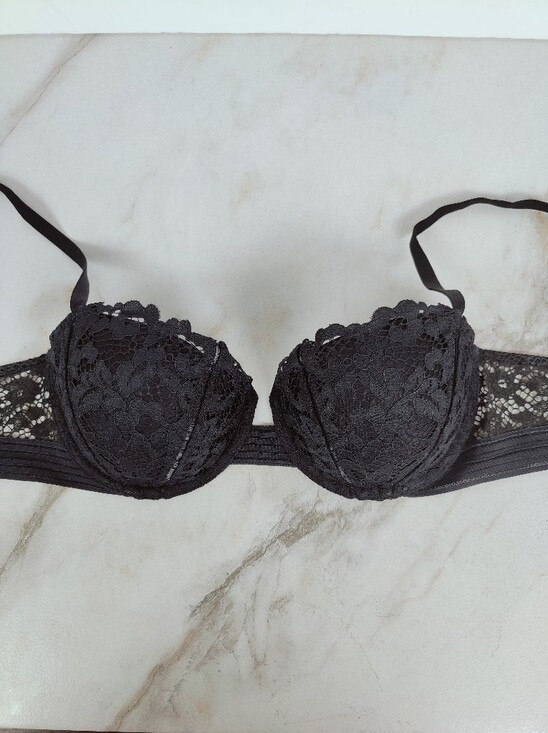 Victoria's Secret Other - Victoria's Secret Black Lace Padded Balconette Bra, Sz 36C